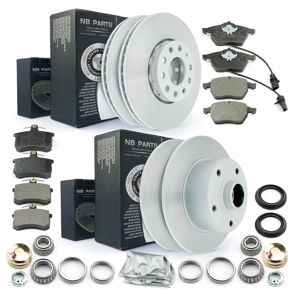 NB PARTS Bromsskivor + bromsbelägg + 2x hjullagersats fram + bak NB PARTS Bromsskivor + bromsbelägg + 2x hjullagersats fram + bak