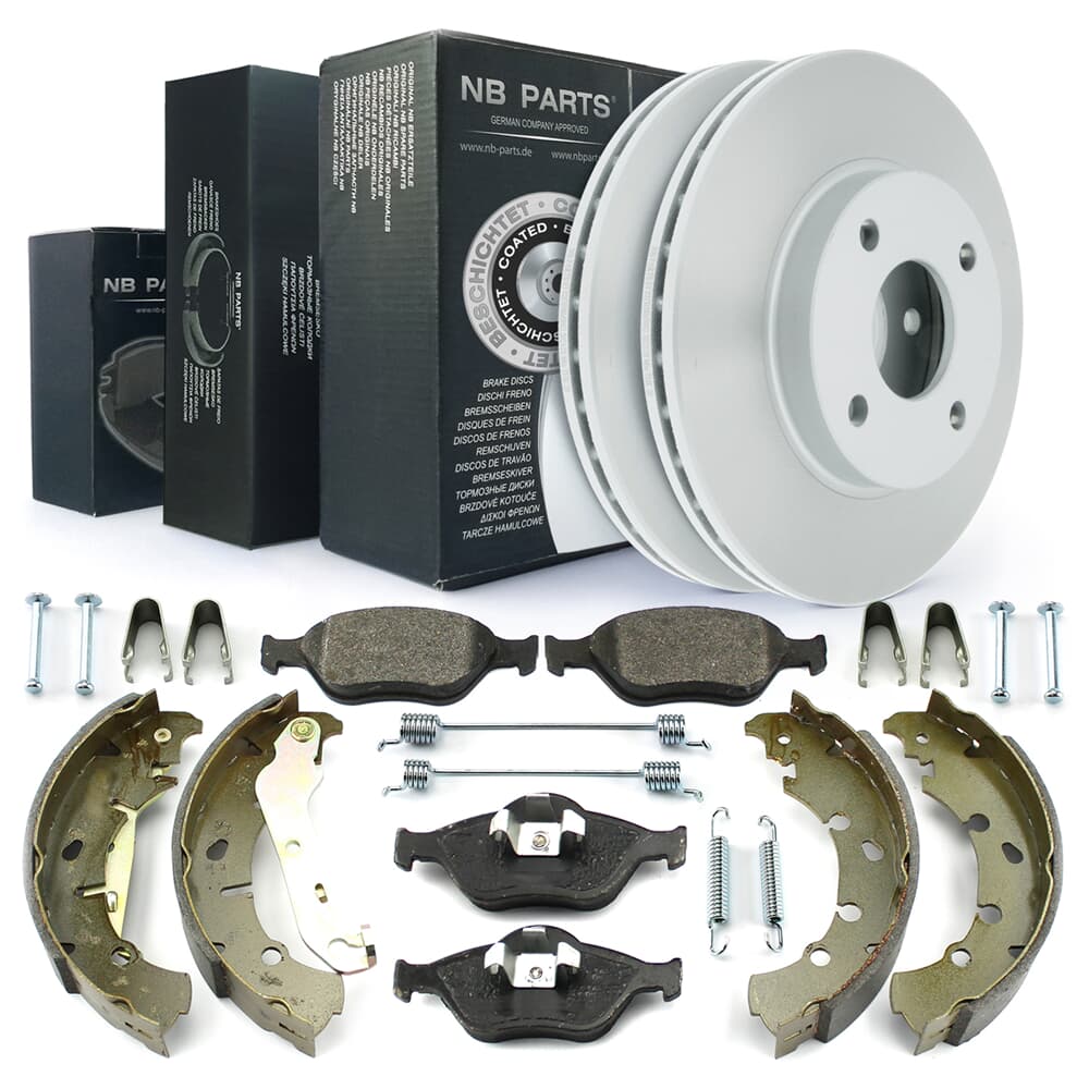 NB PARTS brake discs + brake pads + brake shoes + accessory kit front + rear NB PARTS brake discs + brake pads + brake shoes + accessory kit front + rear