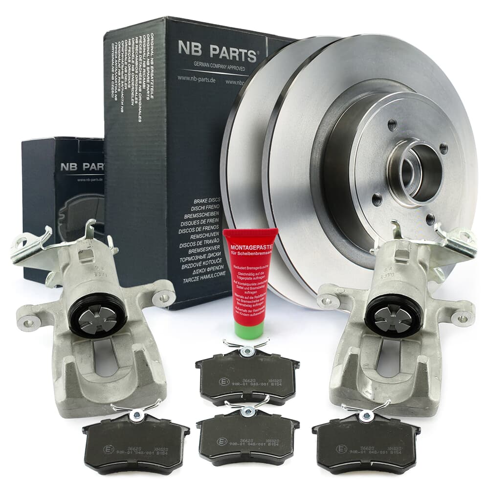 NB PARTS Bromsskivor + bromsbelägg + bakre bromsok NB PARTS Bromsskivor + bromsbelägg + bakre bromsok