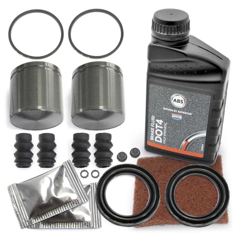 FRENKIT 2x Reparatursatz Bremssattel + Bremsflüssigkeit + Schleifvlies vorne FRENKIT 2x Reparatursatz Bremssattel + Bremsflüssigkeit + Schleifvlies vorne