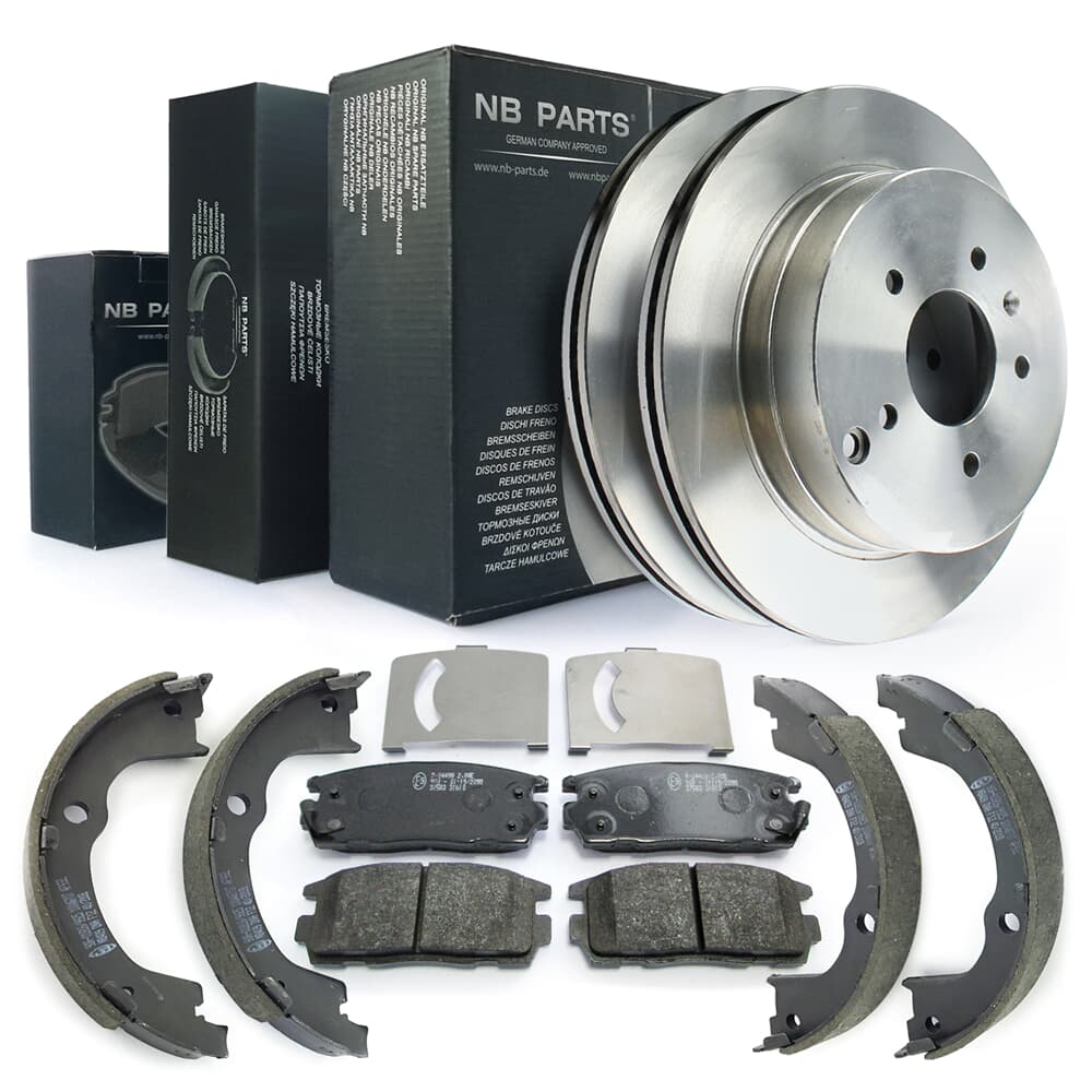 NB PARTS Bremsscheiben + Bremsbeläge + Bremsbacken hinten NB PARTS Bremsscheiben + Bremsbeläge + Bremsbacken hinten