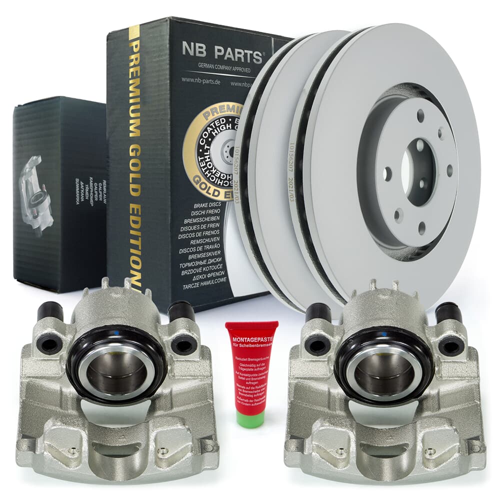 Discos de freno de NB PARTS + Callipers de freno Premium Gold Edition Front Discos de freno de NB PARTS + Callipers de freno Premium Gold Edition Front