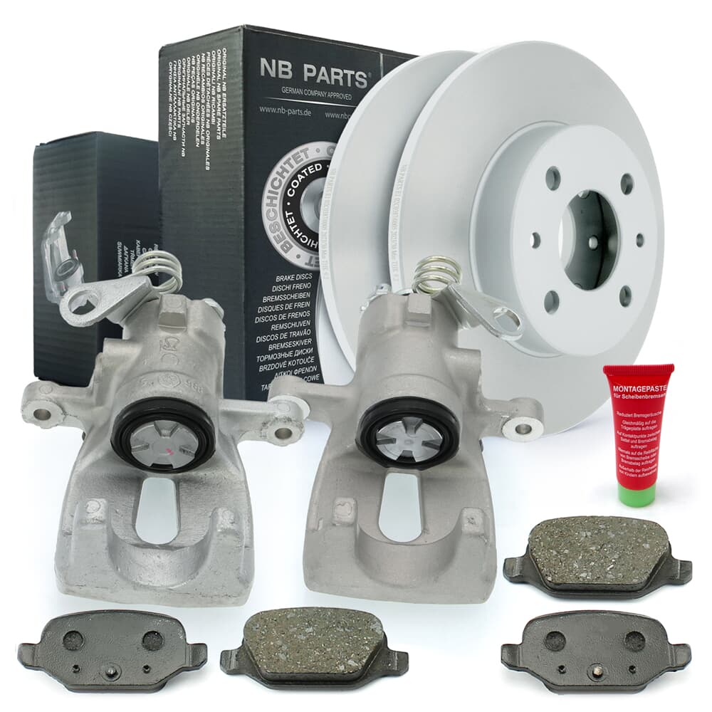 NB PARTS Bromsskivor + bromsbelägg + bakre bromsok NB PARTS Bromsskivor + bromsbelägg + bakre bromsok