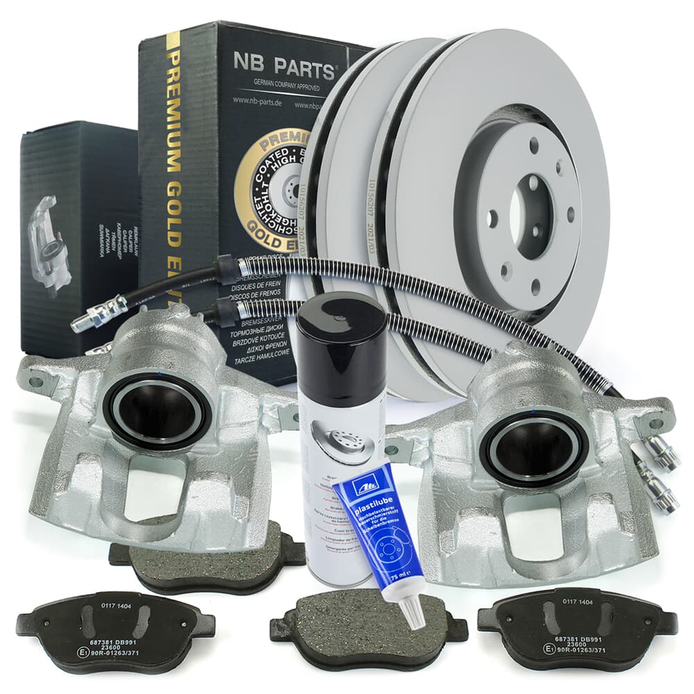NB PARTS bromsskivor + bromsbelägg + broms callipers + bromsslangar + bromsrengöring + plastilube premium guldutgåva front NB PARTS bromsskivor + bromsbelägg + broms callipers + bromsslangar + bromsrengöring + plastilube premium guldutgåva front