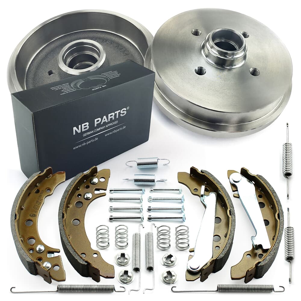 NB PARTS Bremstrommeln + Bremsbacken + Zubehörsatz hinten NB PARTS Bremstrommeln + Bremsbacken + Zubehörsatz hinten