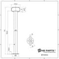 NB PARTS Pysäköintituki Ø48mm 700mm jalkalevyllä ja kahvalla varustettuna