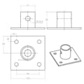 NB PARTS Flangia 120x120x60mm Ø13mm lunghezza 80mm