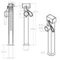 Gamba di supporto per NB PARTS 1300 kg 60x535 mm Scate 360mm quadrata girevole con perno di bloccaggio con catena