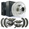 NB PARTS Bremsscheiben + Bremsbeläge + Warnkontakt + Bremsbacken hinten