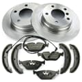 NB PARTS Bremsscheiben + Bremsbeläge + Warnkontakt + Bremsbacken hinten