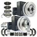 NB PARTS Bremsscheiben + Bremsbeläge + Bremsbacken + Warnkontakte + Zubehörsatz vorne + hinten