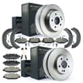 NB PARTS Bremsscheiben + Bremsbeläge + Bremsbacken + Zubehörsatz vorne + hinten