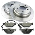 NB PARTS brake discs + brake pads + rear warning contact