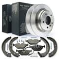 NB PARTS brake discs + brake pads + brake shoes + warning contact + wheel-side accessory kit