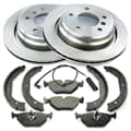 NB PARTS Disques de frein + plaquettes de frein + contact d'avertissement + mâchoires de frein arrière