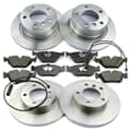 NB PARTS Bremsscheiben + Bremsbeläge + Warnkontakte vorne + hinten