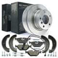 NB PARTS Bremsscheiben + Bremsbeläge + Warnkontakt + Bremsbacken + Zubehörsatz hinten