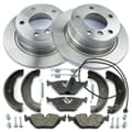 NB PARTS Bremsscheiben + Bremsbeläge + Warnkontakt + Bremsbacken + Zubehörsatz hinten