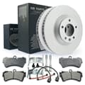 NB PARTS brake discs + brake pads + warning contacts + front accessory kit
