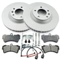 NB PARTS brake discs + brake pads + warning contacts + front accessory kit