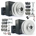 NB PARTS Bremsscheiben + Bremsbeläge + Warnkontakte + Zubehörsätze vorne + hinten