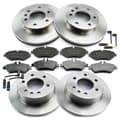 NB PARTS Bremsscheiben + Bremsbeläge + Warnkontakte vorne + hinten