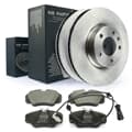 NB PARTS brake discs + brake pads + front warning contact
