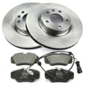 NB PARTS brake discs + brake pads + front warning contact