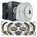 NB PARTS Bremsscheiben + Bremsbeläge + Bremsbacken + Zubehörsatz vorne + hinten