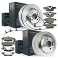 NB PARTS brake discs + brake pads + warning contacts front + rear
