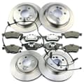 NB PARTS brake discs + brake pads + warning contacts front + rear