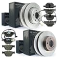 NB PARTS Bremseskiver + bremseklodser + advarselskontakter for + bag