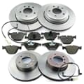 NB PARTS Bremseskiver + bremseklodser + advarselskontakter for + bag