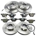 NB PARTS Bremsscheiben + Bremsbeläge + Warnkontakte vorne + hinten