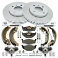 NB PARTS Discos de freno + pastillas de freno + zapatas de freno + cilindro de freno de rueda + juego de accesorios delantero + trasero