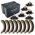 NB PARTS Brake shoes + wheel brake cylinders front + rear