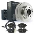 NB PARTS brake discs + brake pads + rear warning contact