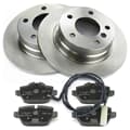 NB PARTS brake discs + brake pads + rear warning contact