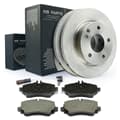 NB PARTS brake discs + brake pads + front warning contact