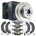 NB PARTS Bremsscheiben + Bremsbeläge + Bremsbacken + Warnkontakt + Zubehörsatz radseitig