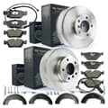 NB PARTS Bremsscheiben + Bremsbeläge + Bremsbacken + Warnkontakte + Zubehörsatz vorne + hinten