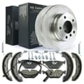 NB PARTS Bremsscheiben + Bremsbeläge + Warnkontakt + Bremsbacken + Zubehörsatz hinten