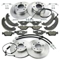 NB PARTS Bremsscheiben + Bremsbeläge + Bremsbacken + Warnkontakte + Radbremszylinder + Zubehörsatz vorne + hinten