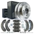 NB PARTS Bromsskivor + bromsbelägg + bromsskor + tillbehörssats fram + bak