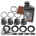 FRENKIT 2x brake calliper repair kit + brake fluid + rear abrasive fleece