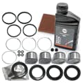 FRENKIT 2x Reparatursatz Bremssattel + Bremsflüssigkeit + Schleifvlies vorne