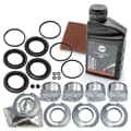 FRENKIT 2x Reparatursatz Bremssattel + Bremsflüssigkeit + Schleifvlies vorne