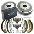 NB PARTS tambores de travão + maxilas de travão + cilindros de travão das rodas + kit de acessórios para a retaguarda