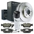 NB PARTS Bremsscheiben + Bremsbeläge + Warnkontakt + Bremsenreiniger vorne
