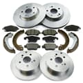 NB PARTS Discos de freno + pastillas de freno + zapatas de freno delantero + trasero